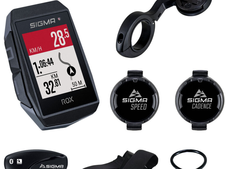 GPS Fietscomputer Sigma ROX 11.1 EVO GPS HR + CAD set met korte Butler stuurhouder - zwart