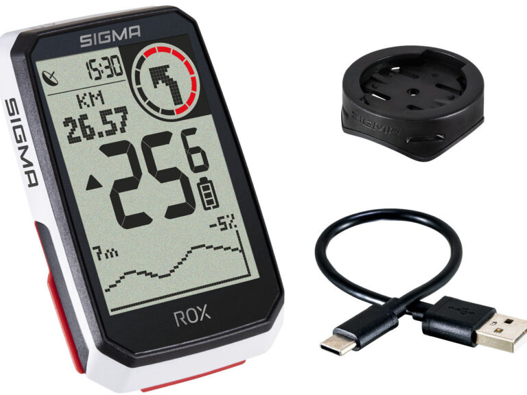 Fietscomputer GPS Sigma ROX 4.0 met standaard stuurhouder - wit