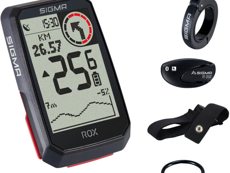 GPS Fietscomputer Sigma ROX 4.0 GPS HR set met overclamp Butler stuurhouder - zwart