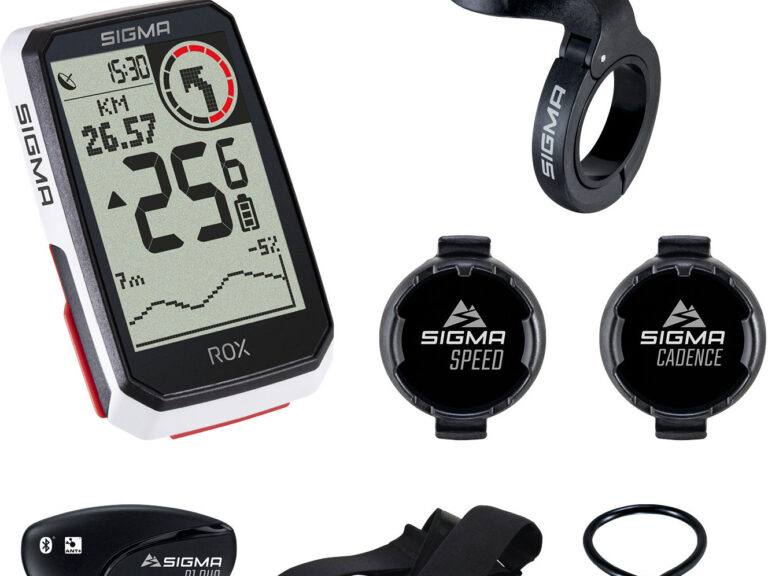 GPS Fietscomputer Sigma Rox 4.0 GPS HR + cadans set met overclamp Butler stuurhouder - wit