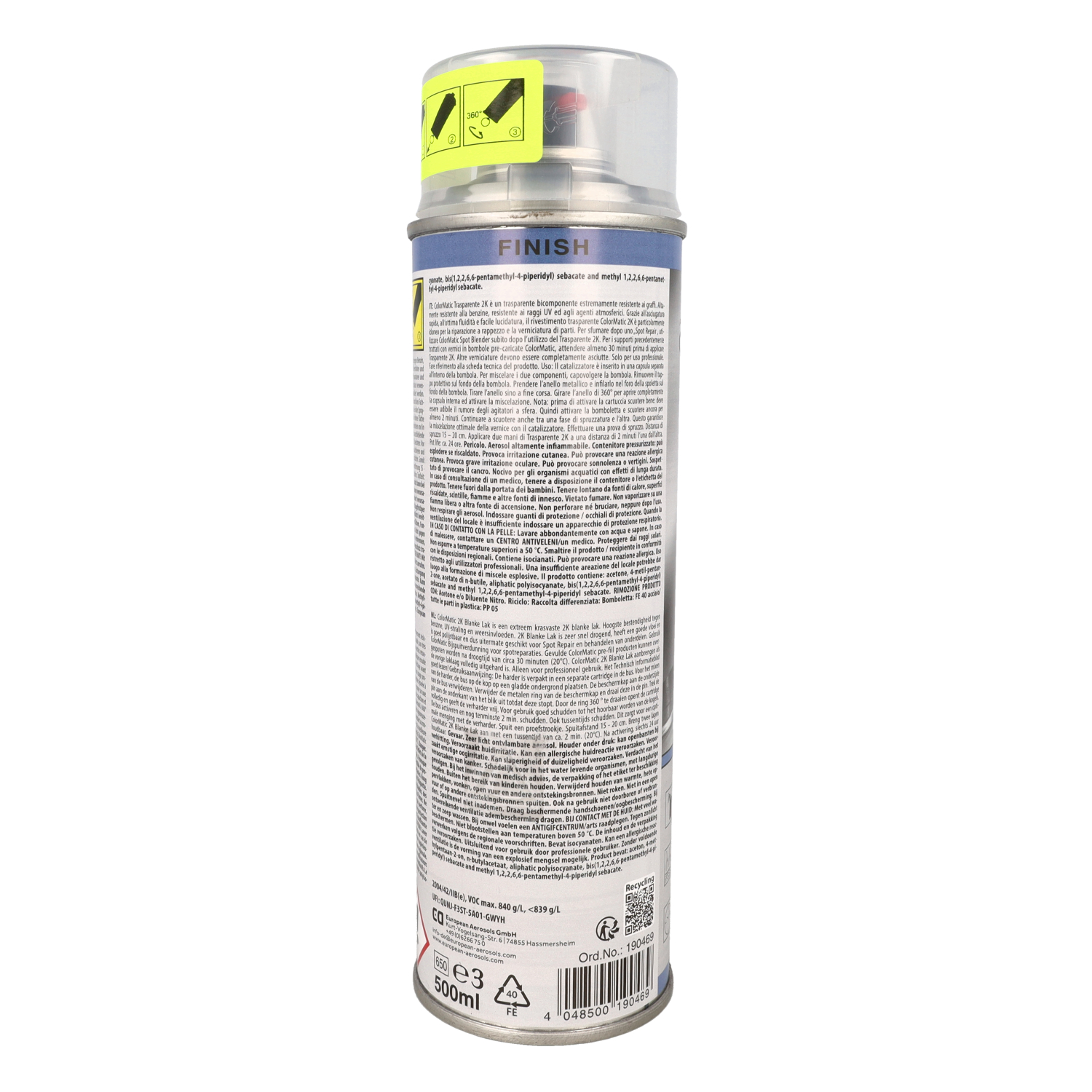 Spuitlak Motip 2-componenten 500ml Spuitbus Blank - Afbeelding 4