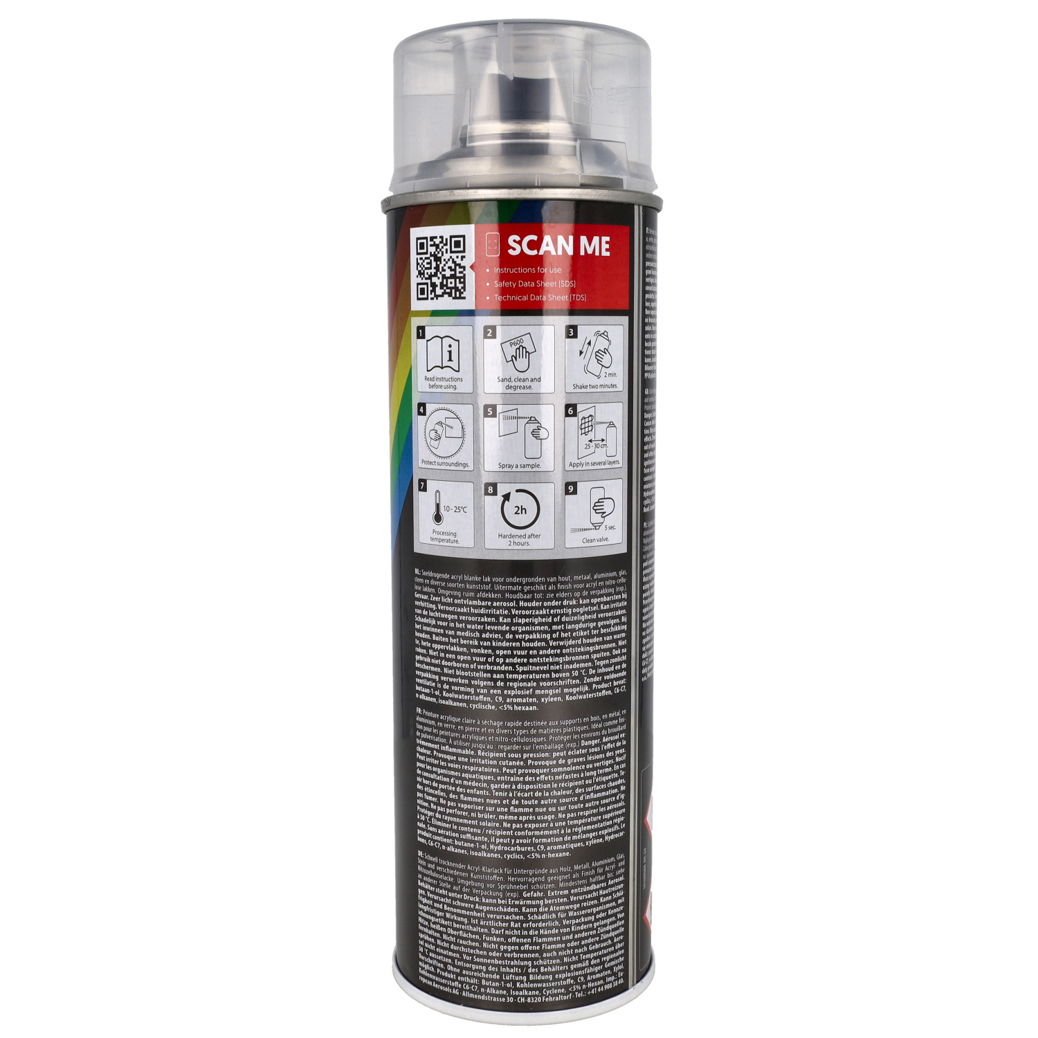Spuitlak Motip 500ml Spuitbus Blank 04009 - Afbeelding 3