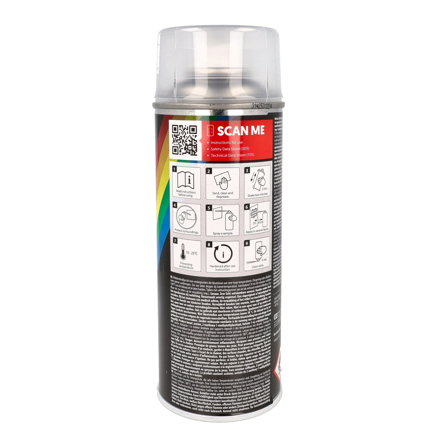 Spuitlak Motip Hittebestendig 400ml Spuitbus Blank 04033 - Afbeelding 3