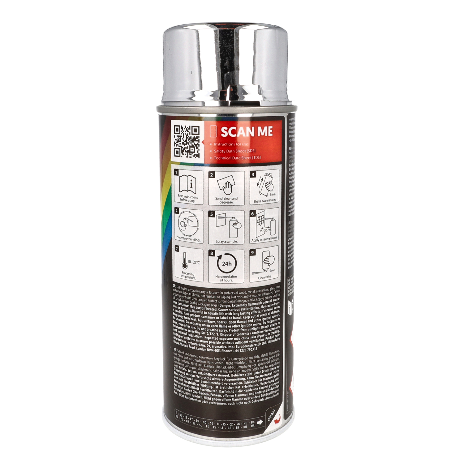 Spuitlak Motip 400ml Spuitbus Chroom 04060 - Afbeelding 3