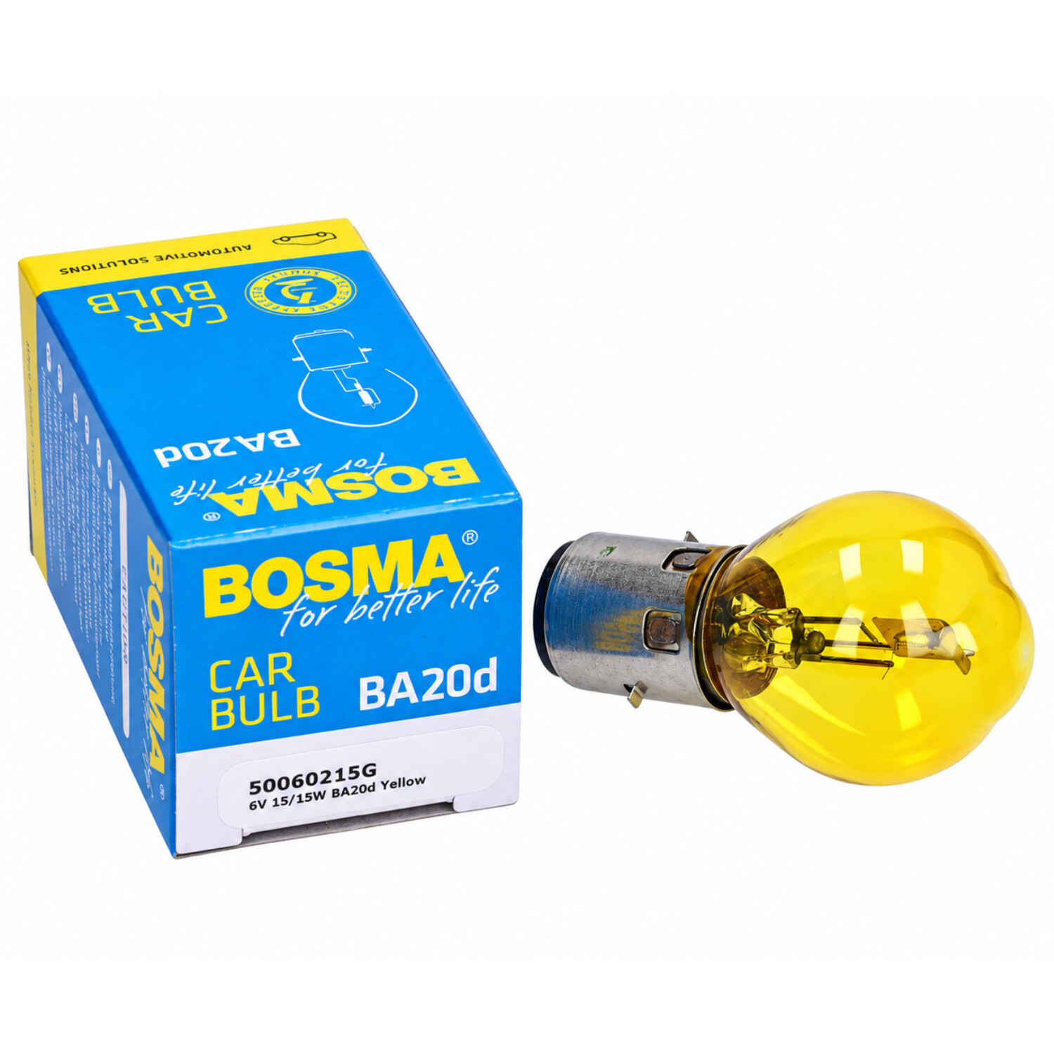 Lamp 6V Bosma 15/15W BA20D geel 1pcs