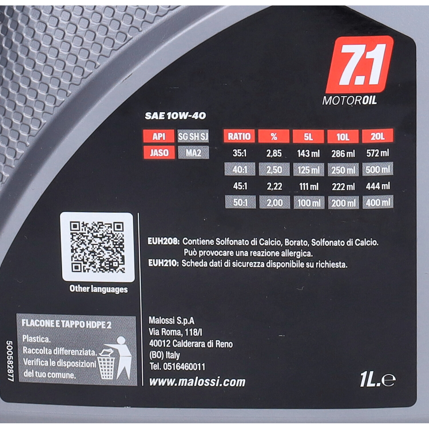Motorolie Malossi 10w40 Synthetisch Sport 4t 1l Fles 7615797 - Afbeelding 4
