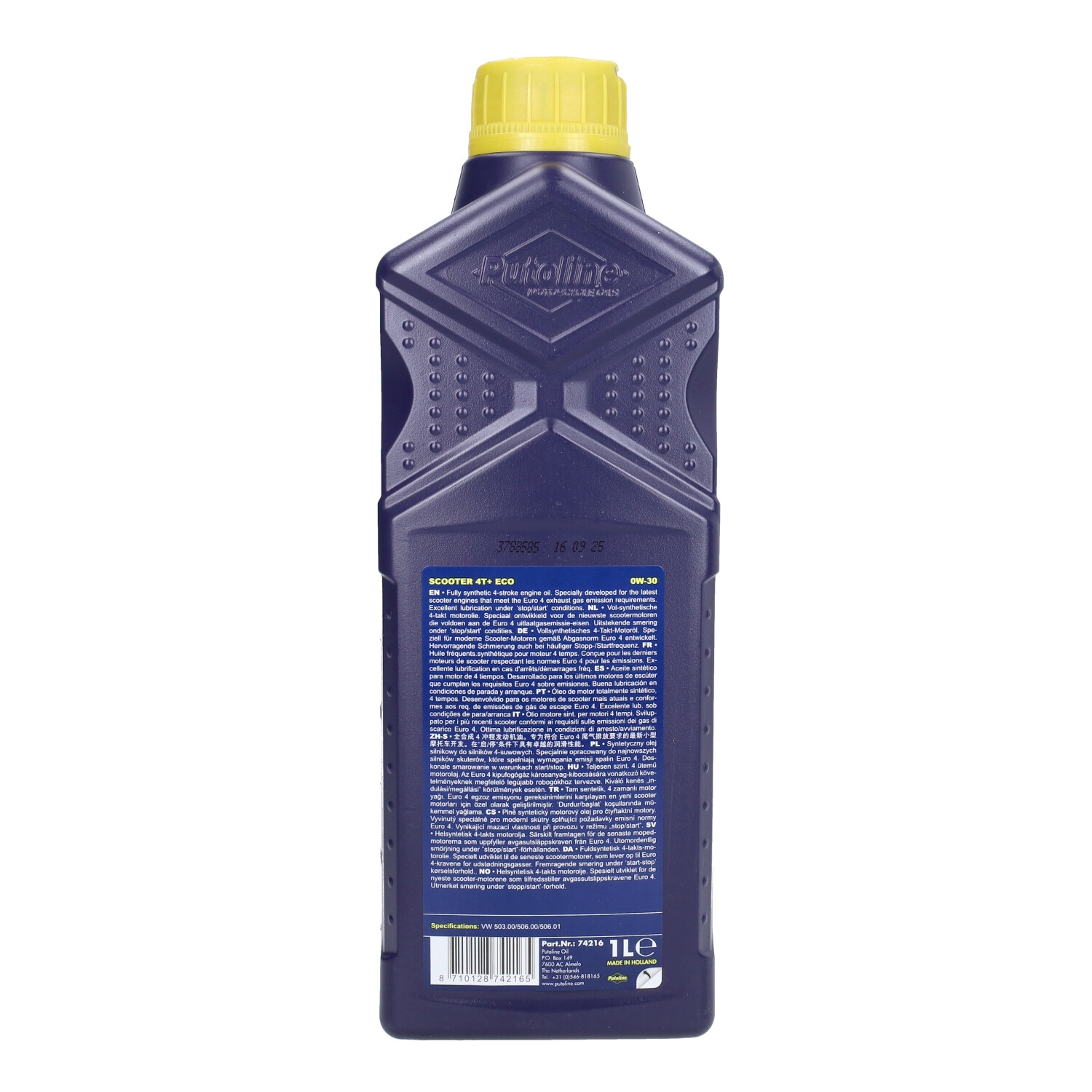 Motorolie Putoline 0w30 Vol Synth. Scooter 4t +eco 1l Fles Piaggio, Vespa 74216 - Afbeelding 3