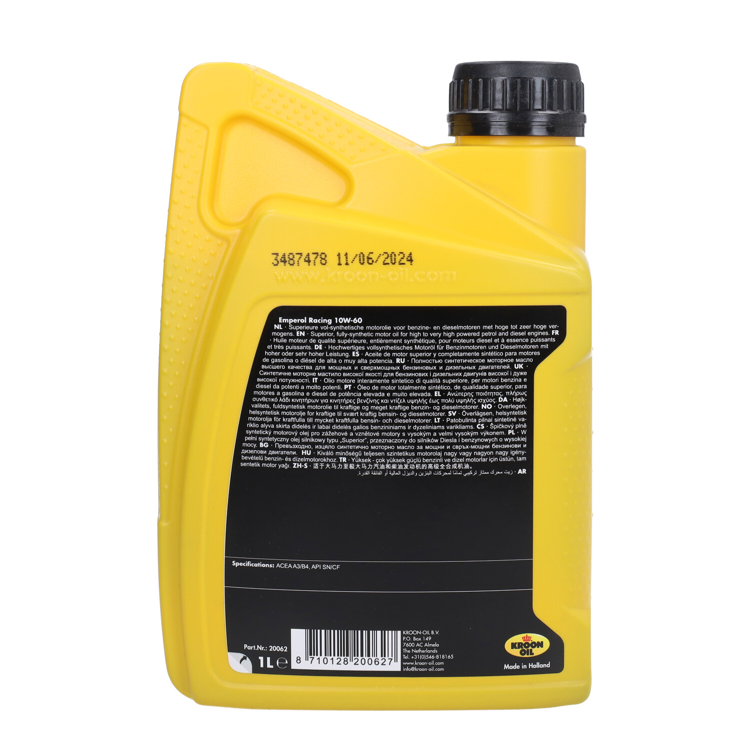Motorolie Kroon 10w60 (o.a. Piaggio I-get) Emperol Racing 1l Fles 20062 - Afbeelding 3