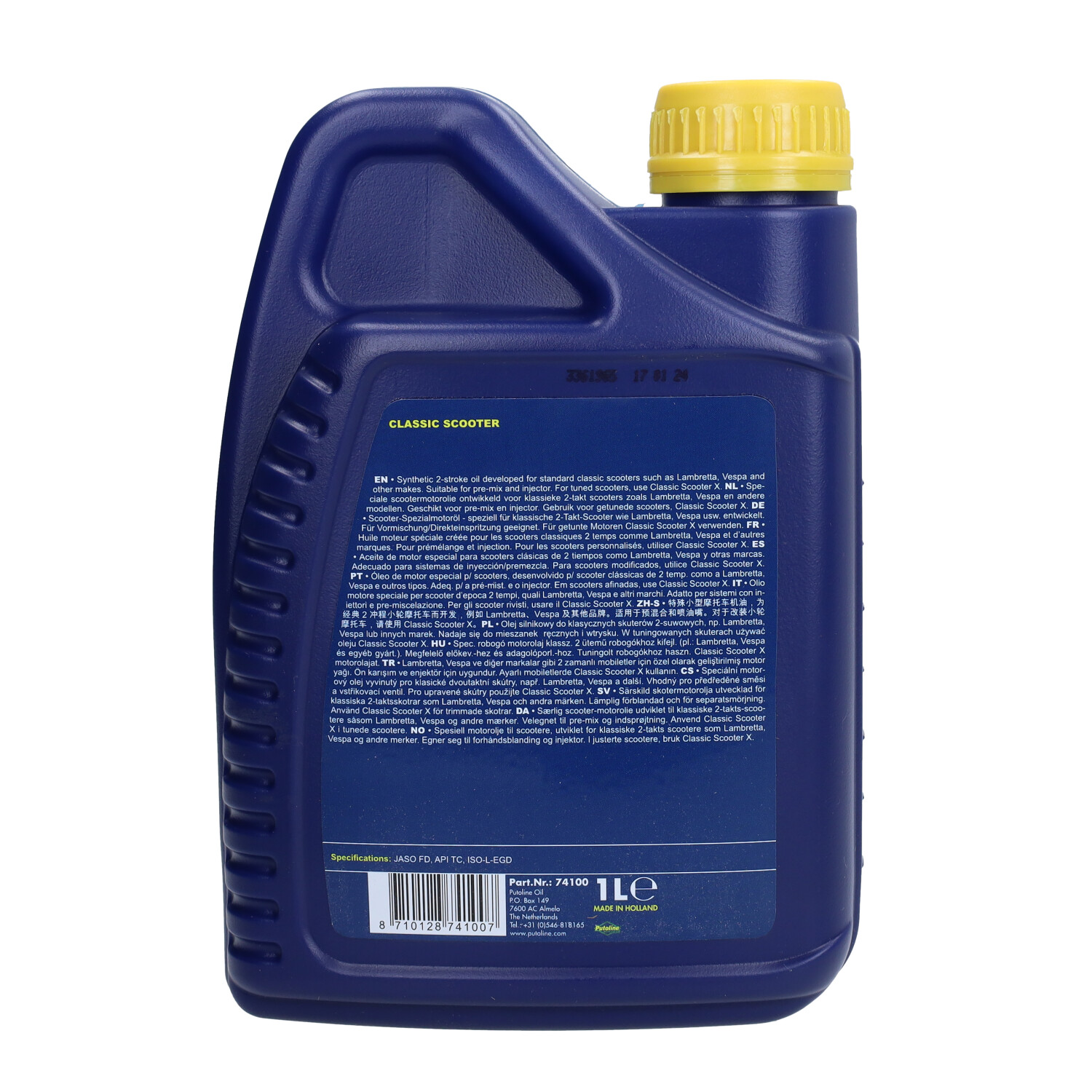 2-takt Olie Putoline Classic Scooter 1l Fles 74100 - Afbeelding 3