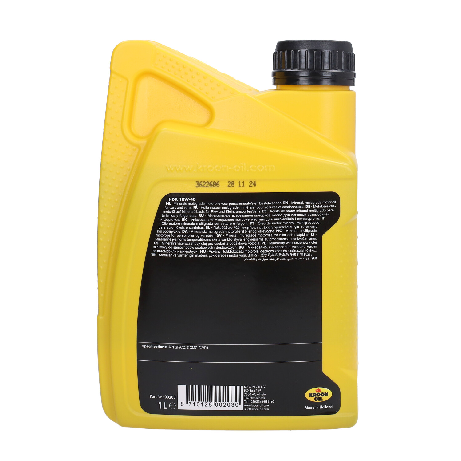 Motorolie Kroon Olie 10w40 (o.a. Honda) 1l Fles 00203 Hdx - Afbeelding 3