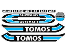 Stickerset compleet standaard blauw/zwart Tomos, A3, A35