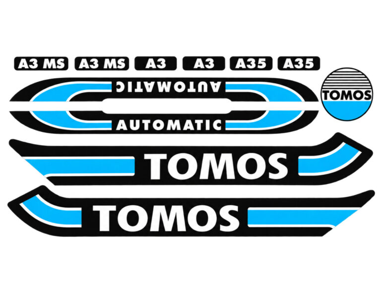 Stickerset compleet standaard blauw/zwart Tomos, A3, A35