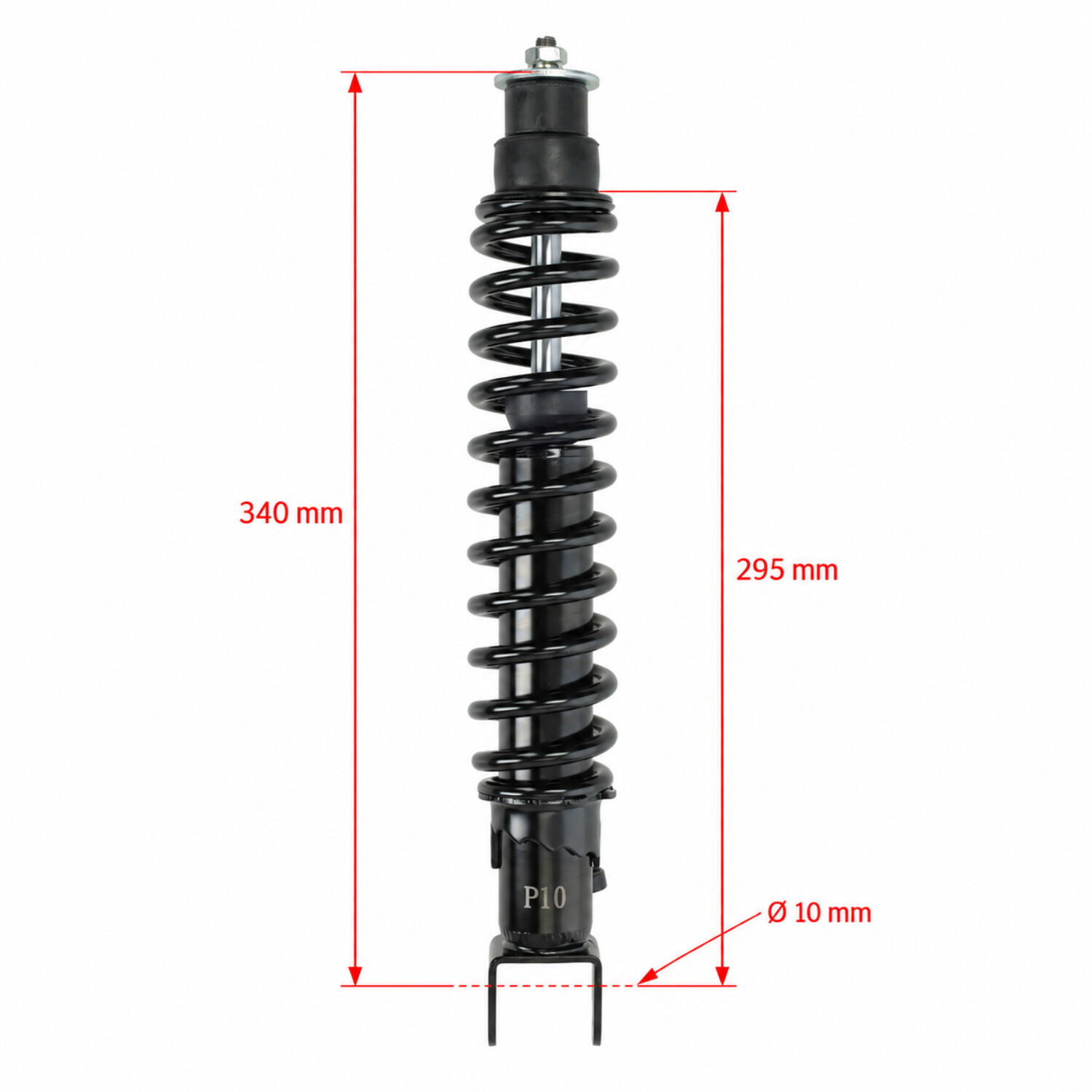 Schokbreker Achter Verstelbaar Rms (start) 340mm Zwart Nrg, Sco Piaggio 2t, Zip, Runner, Typhoon - Afbeelding 3