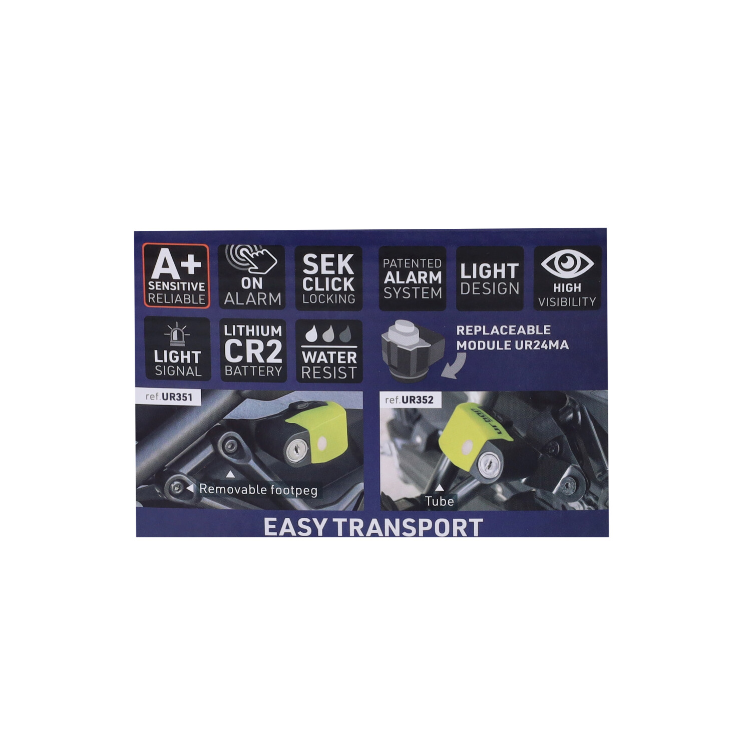 Remschijfslot Artago Geluid+lichtalarm Urban 6mm Ur6 - Afbeelding 5