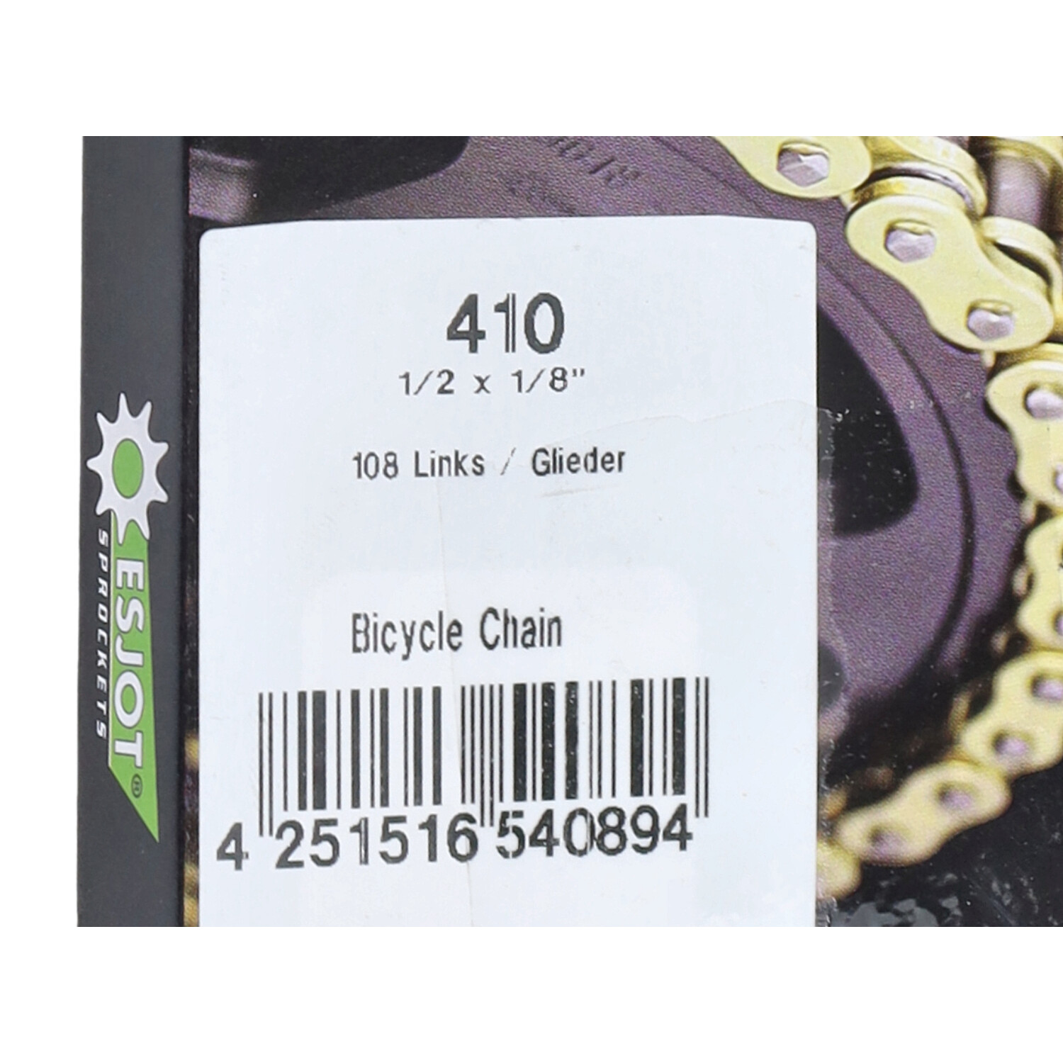 Ketting Esjot Aanloop 410 1/2x1/8 108sch Bromfiets Vespa, Puch Maxi, Fiets - Afbeelding 2
