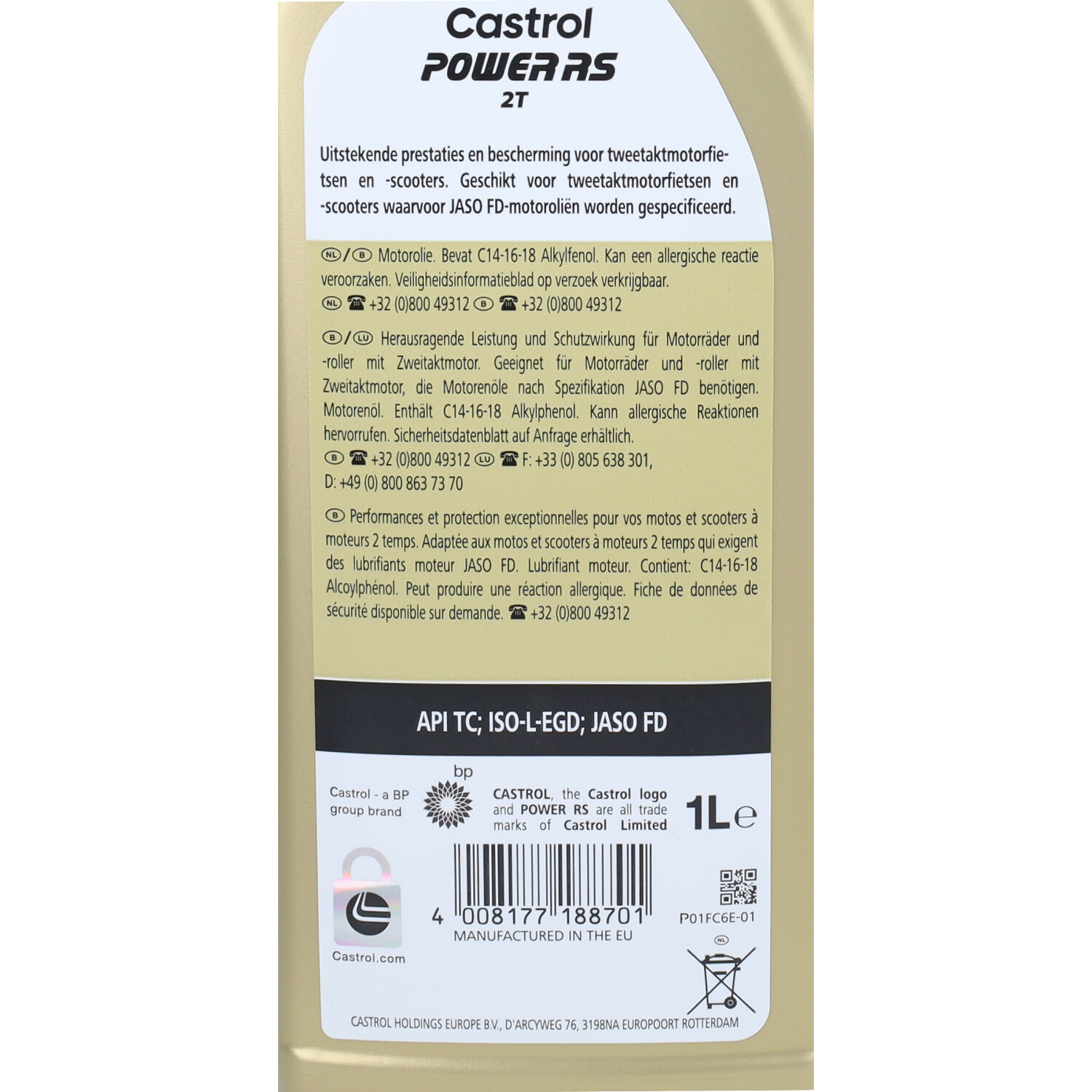 2-takt Olie Castrol Vol Synth. Power Rs 1l 15f531 - Afbeelding 3