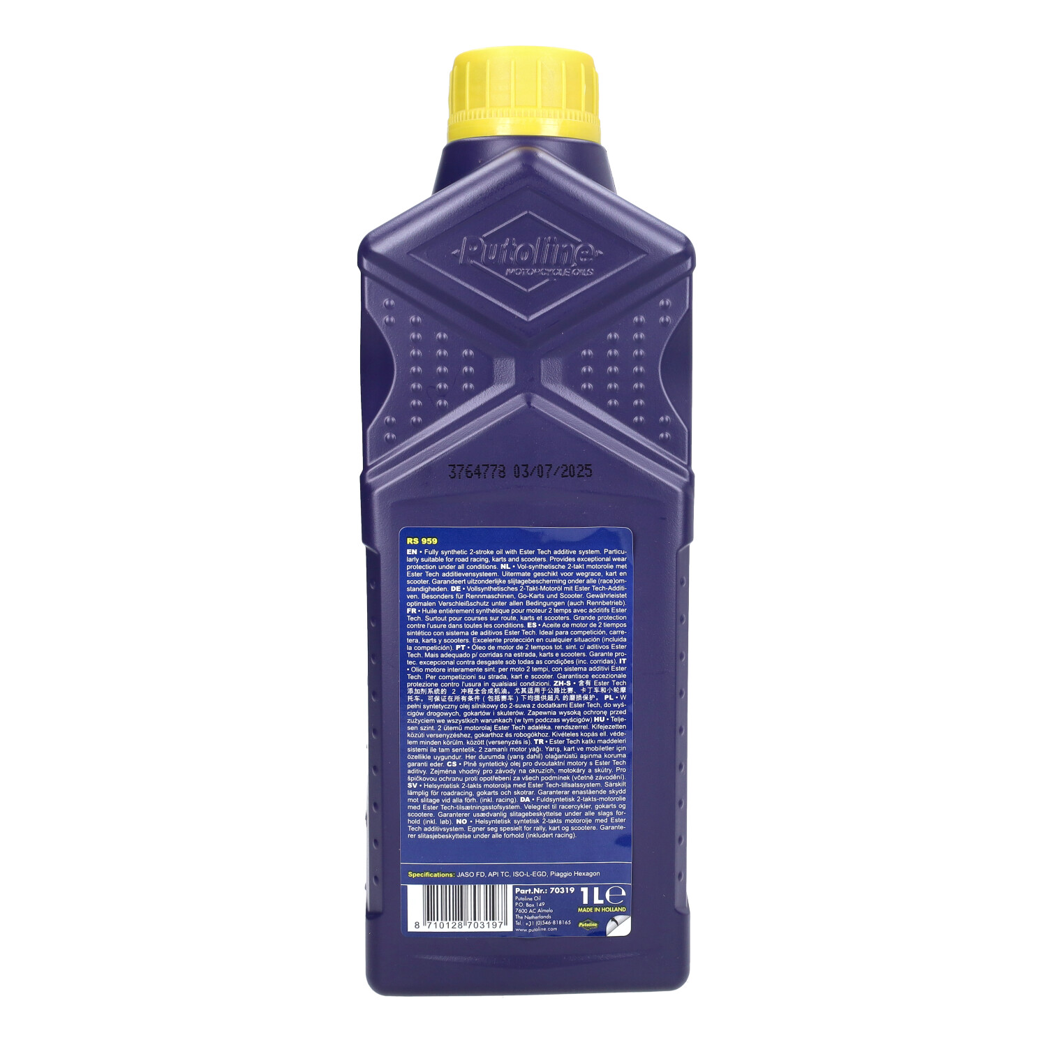 2-takt Olie Putoline Vol Synth. Ester Techniek Rs 959 1l Fles 70319 - Afbeelding 3