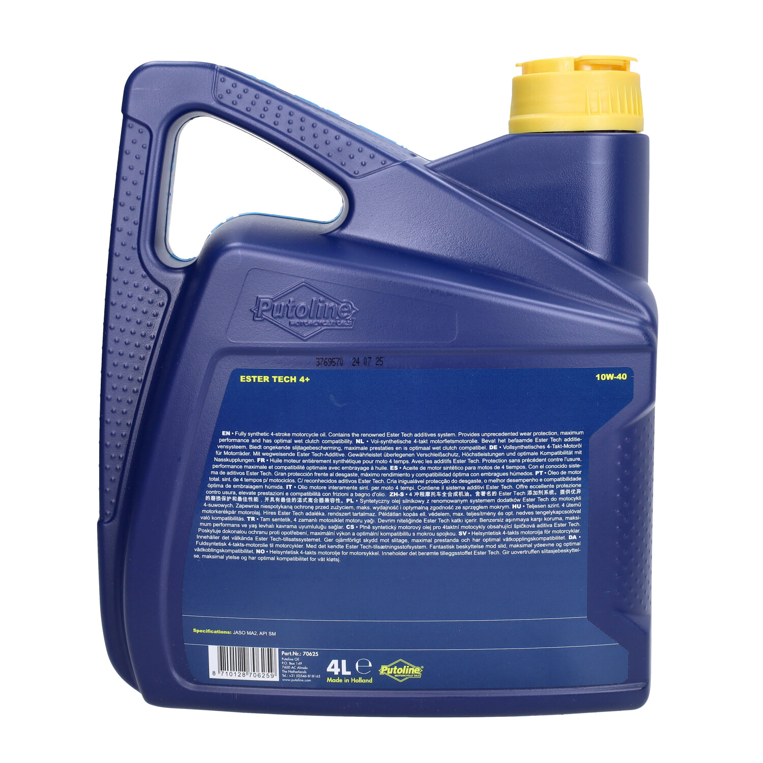 Motorolie Putoline 10w40 Vol Synth. Ester Rech 4+ 4l Fles 70625 - Afbeelding 3