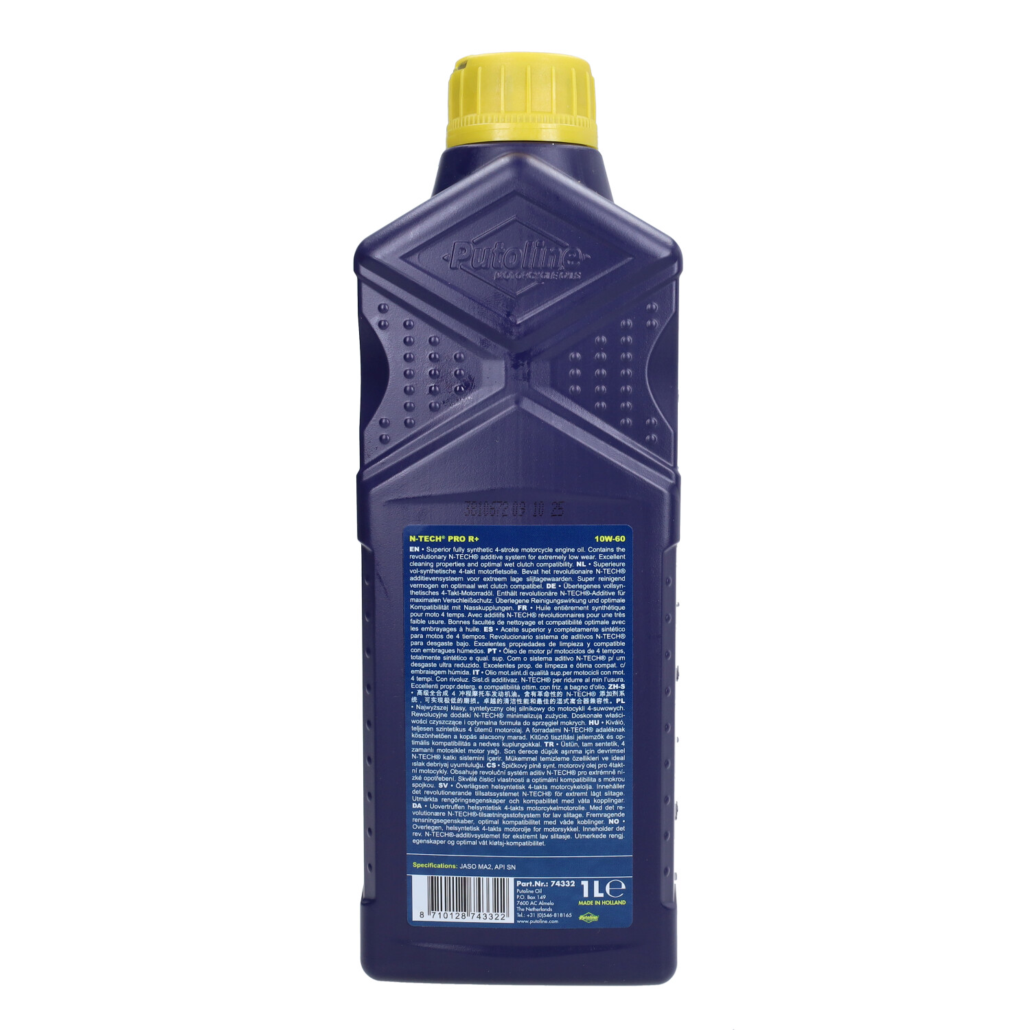 Motorolie Putoline 10w60 N-tech (o.a. Piaggio) 1l Fles 74332 - Afbeelding 3