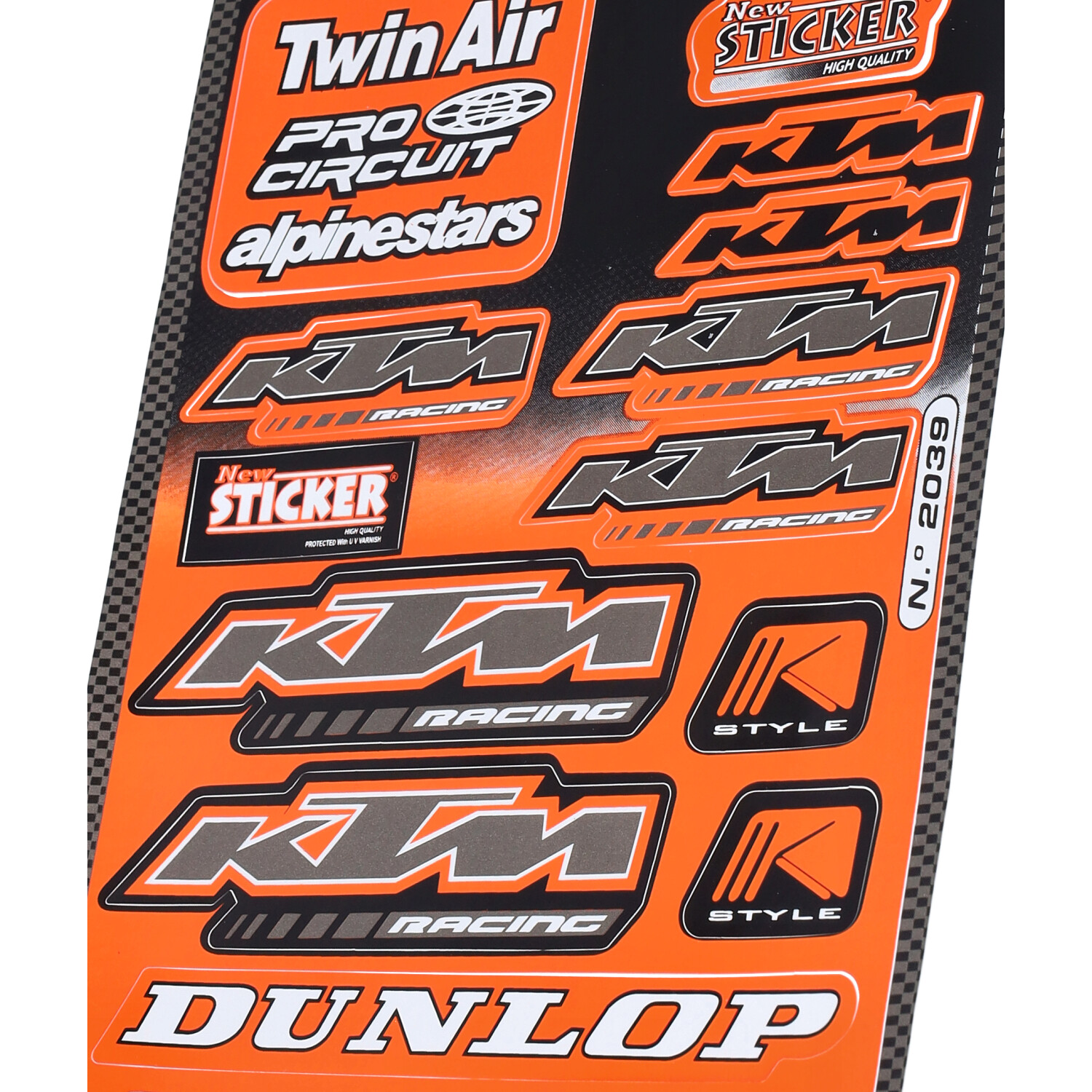 Stickerset Falko sponsor dunlop/KTM/Twin Air oranje 13-delig universeel 982039 - Afbeelding 3