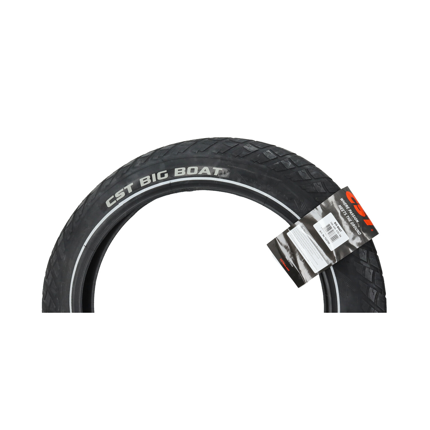 Buitenband CST + reflectie big boat 20x4.0 zwart fatbike - Afbeelding 3