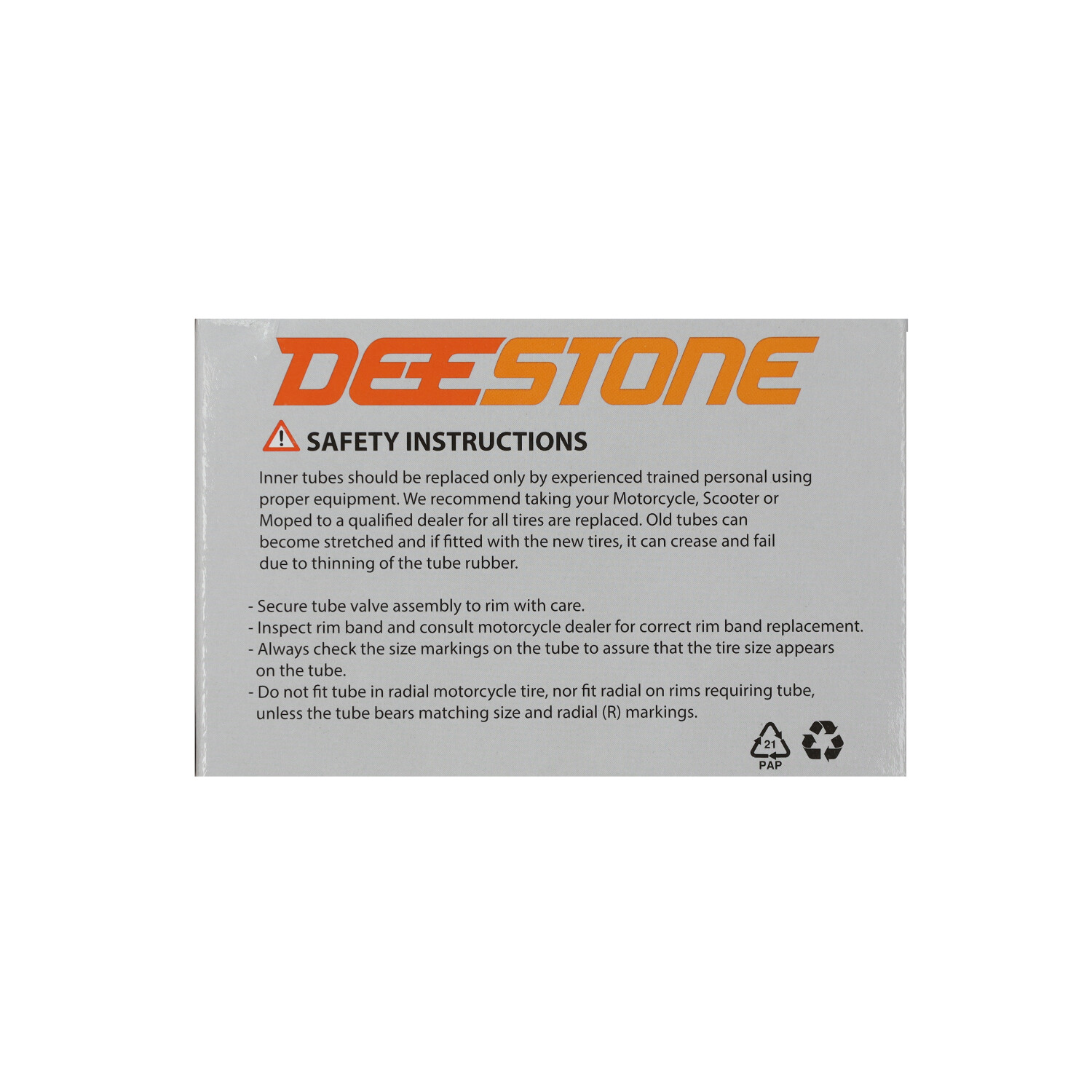 Binnenband Deestone Recht Eudr 200/225x16/17 - Afbeelding 3