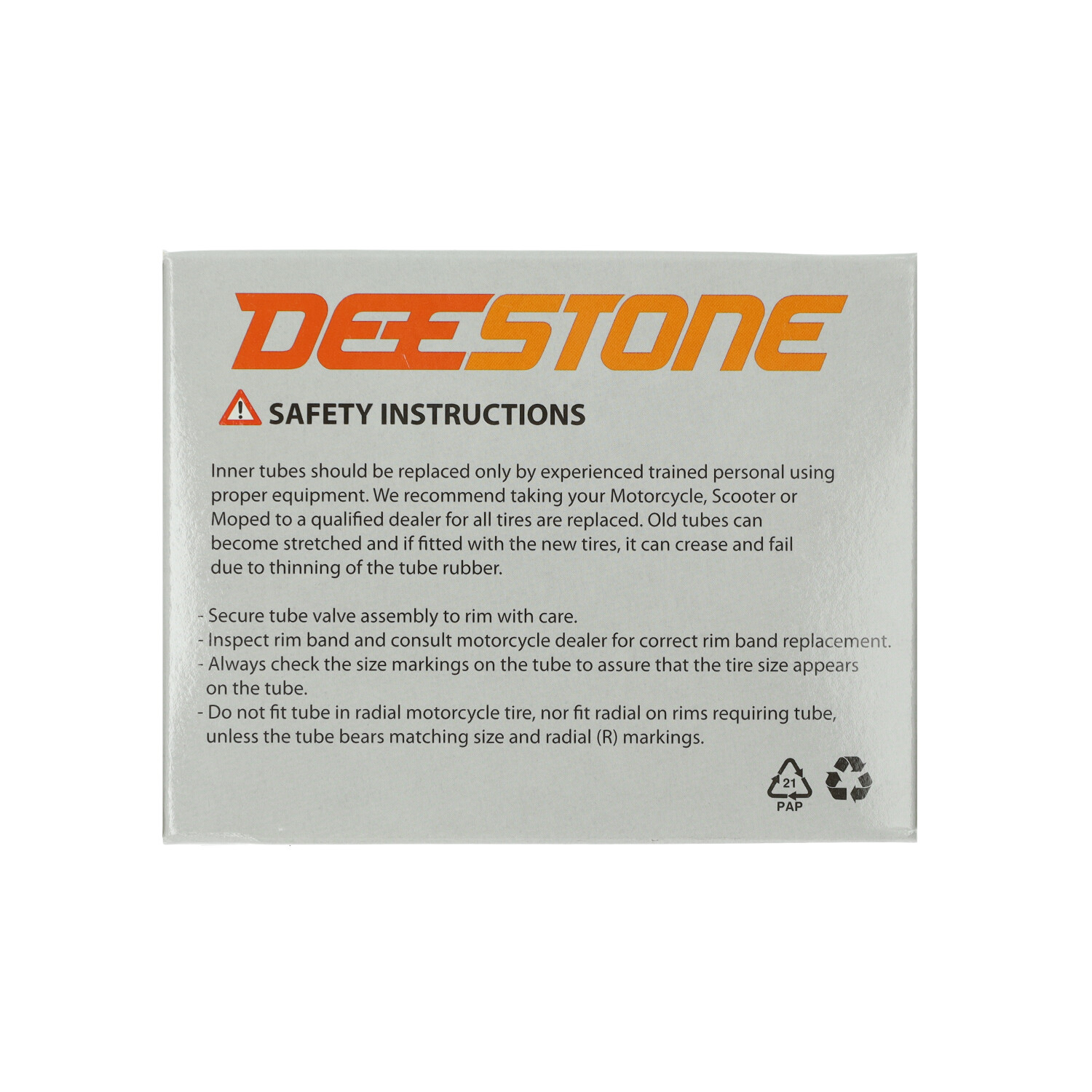 Binnenband Deestone Recht Eudr Ook 250/275/300x17 Skinny-bike - Afbeelding 3