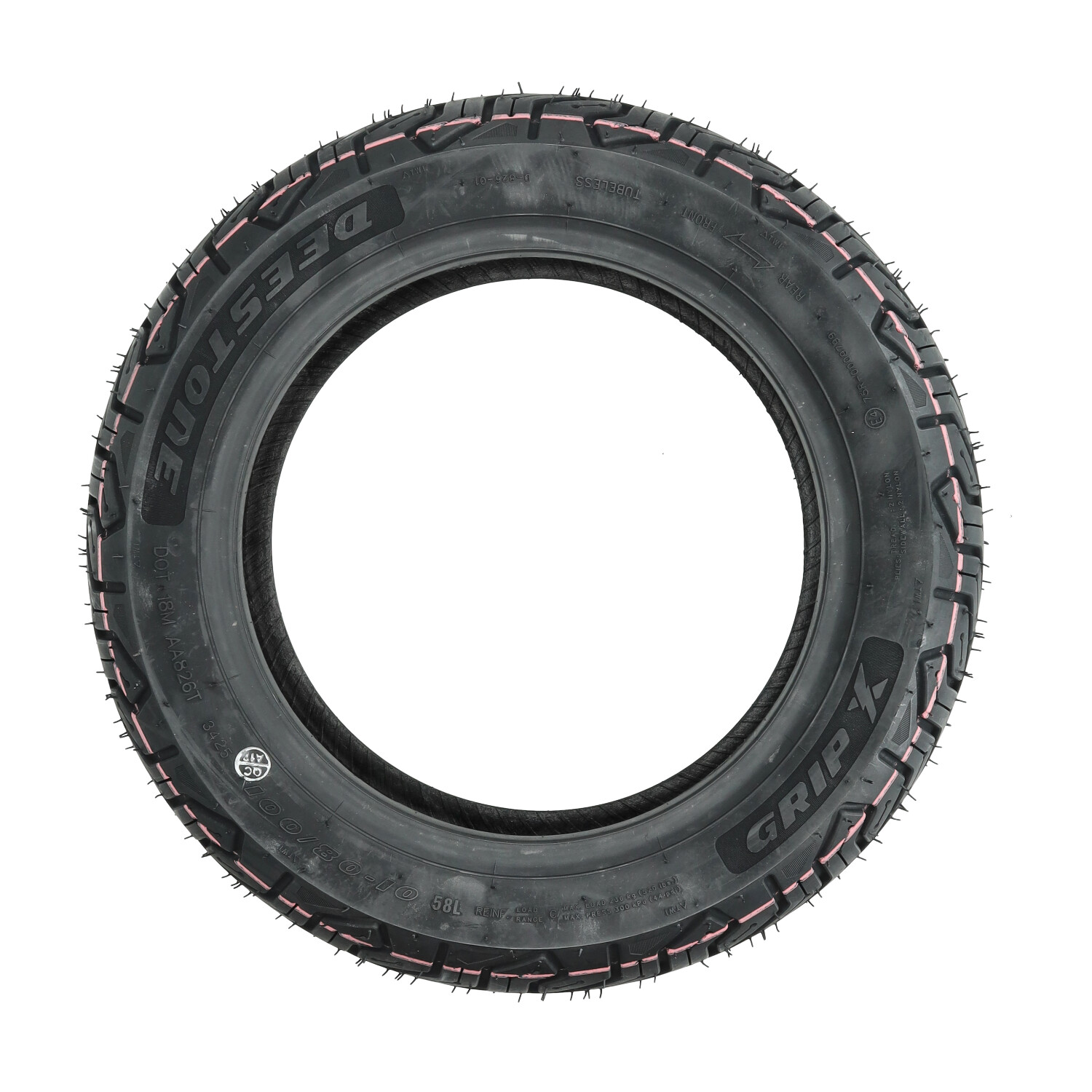 Buitenband Deestone Tl Grip X 58l Eudr 100/80x10 D825/d826 E4tl - Afbeelding 3