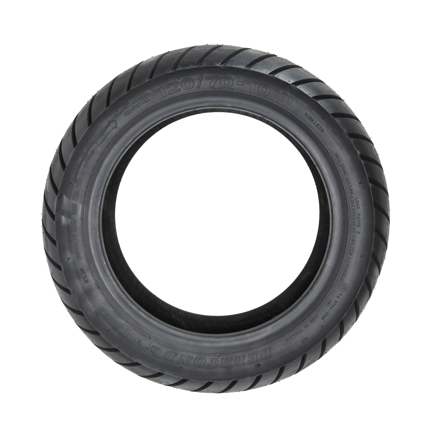 Buitenband Deestone Tl Eudr 120/70x10 D805tl - Afbeelding 3