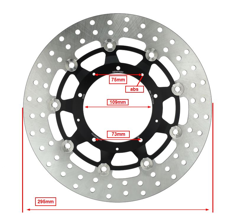 Remschijf Newfren 5-gaats Honda Links/rechts Voor 296mm Xadv750 Df4140 - Afbeelding 2