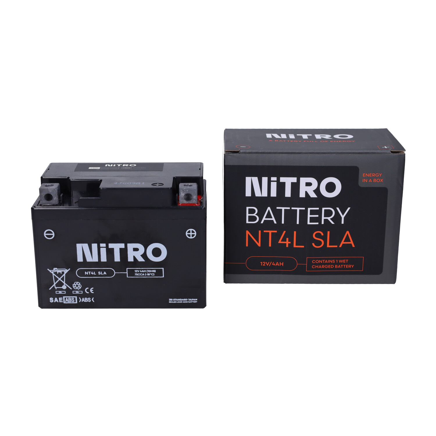 Accu Nitro Nt4l-bs/yt4l-bs Sla/gel Sco Piaggio Lc, Scooter 2t - Afbeelding 3