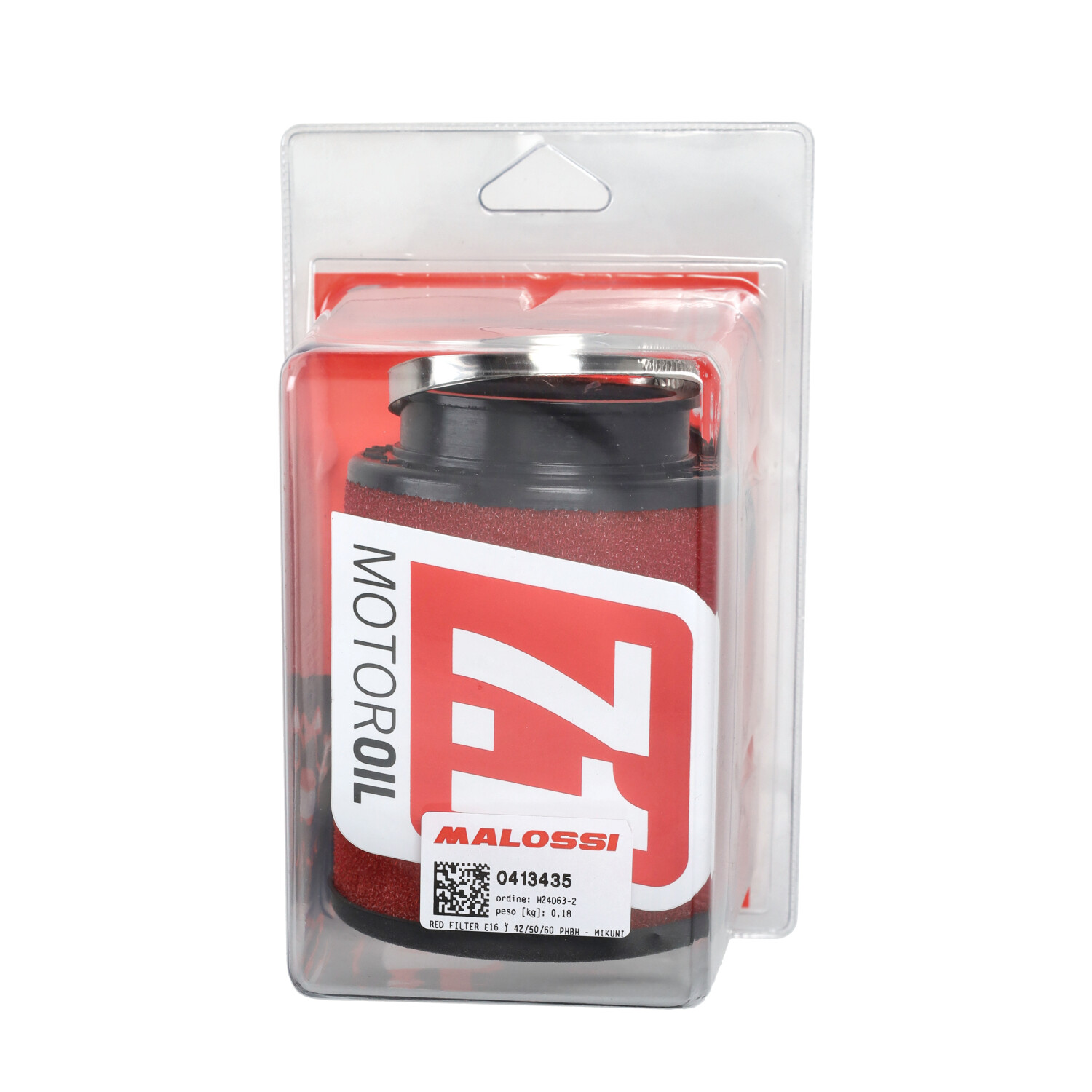 Powerfilter Malossi Recht Diameter 42-50-58.5mm Phbh Red Filter E16 0413435 - Afbeelding 3