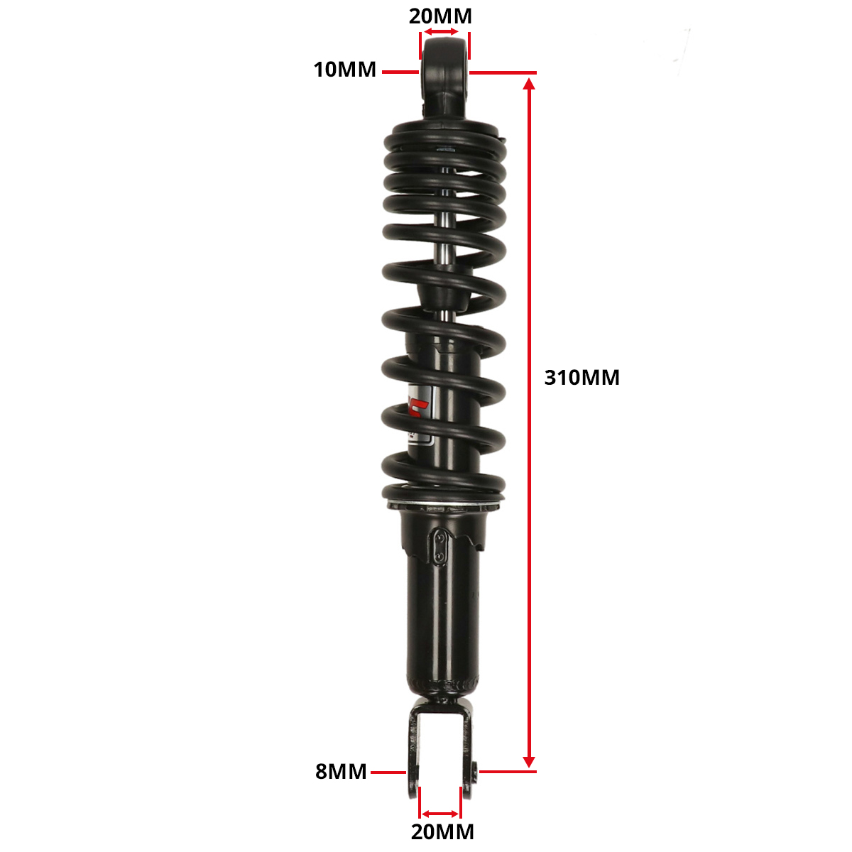 Schokbreker Yss Pro-x Serie Verstelbaar 310mm Zwart Kymco, Minarelli, Peugeot, Sco Gy6 - Afbeelding 4