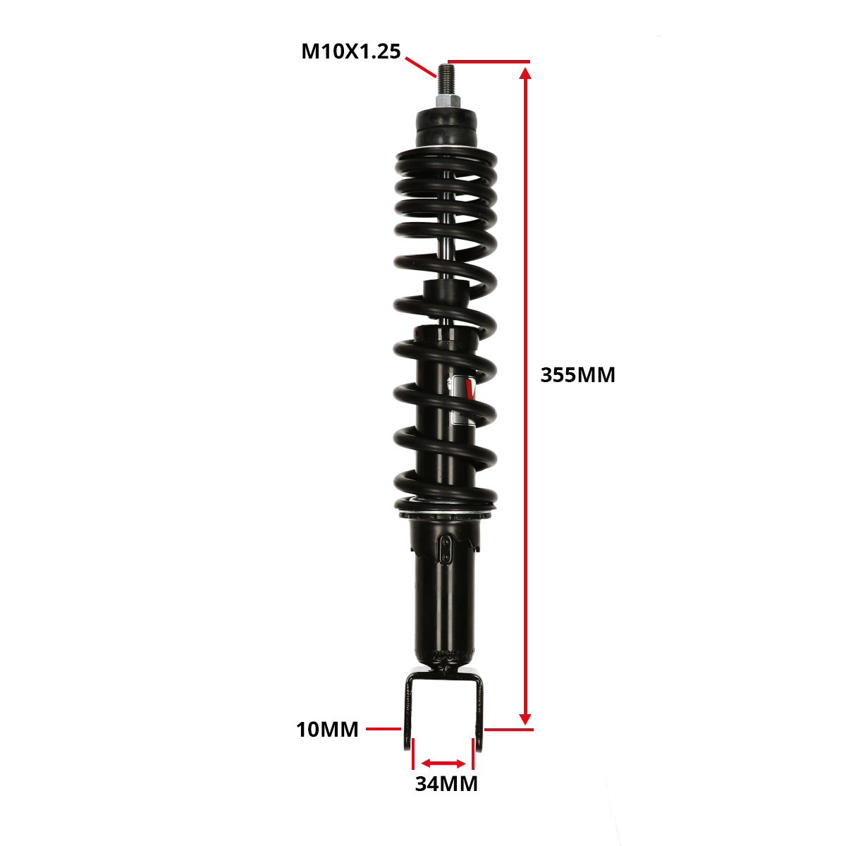 Schokbreker Yss Pro-x Serie 2t/4t Verstelbaar 310mm Zwart Gilera Runner, Lx, Nrg, Zip 4t, Zip Sp - Afbeelding 5