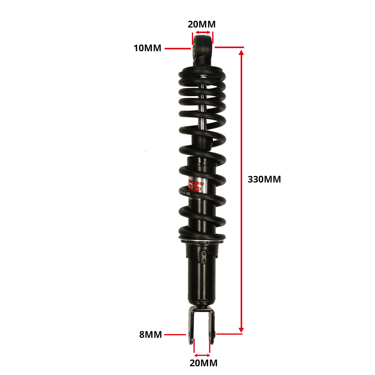 Schokbreker Yss Pro-x China Retro 330mm Zwart Sco Gy6, Symphony Sr - Afbeelding 6
