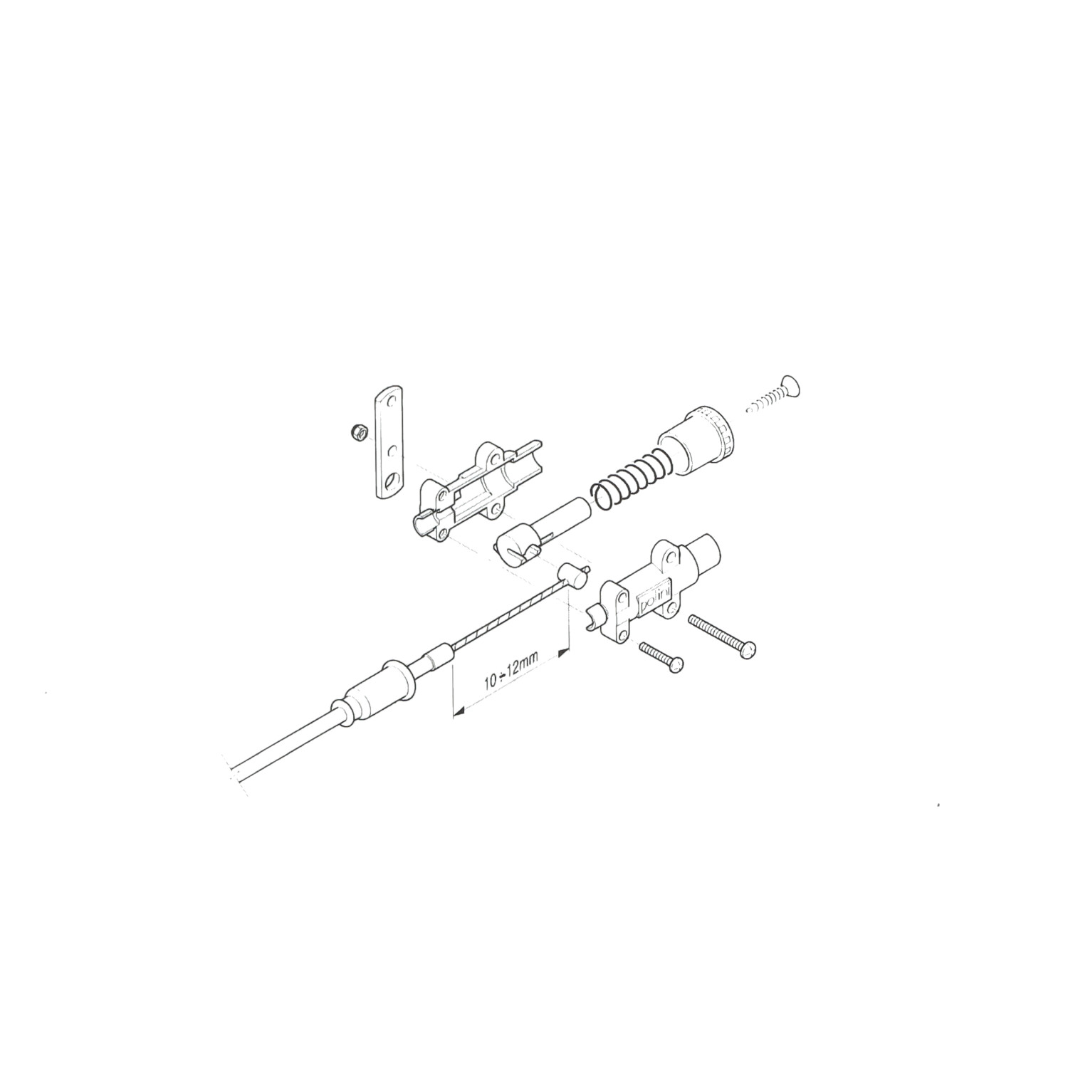 Chokeset Polini Handchoke + Kabel Zwart Scooter 316.0010 - Afbeelding 4