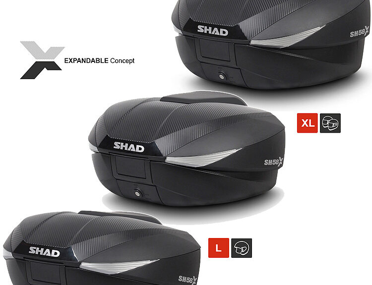 Topkoffer Shad Verstelbaar 3-standen 58l Zwart/carbon Sh58x