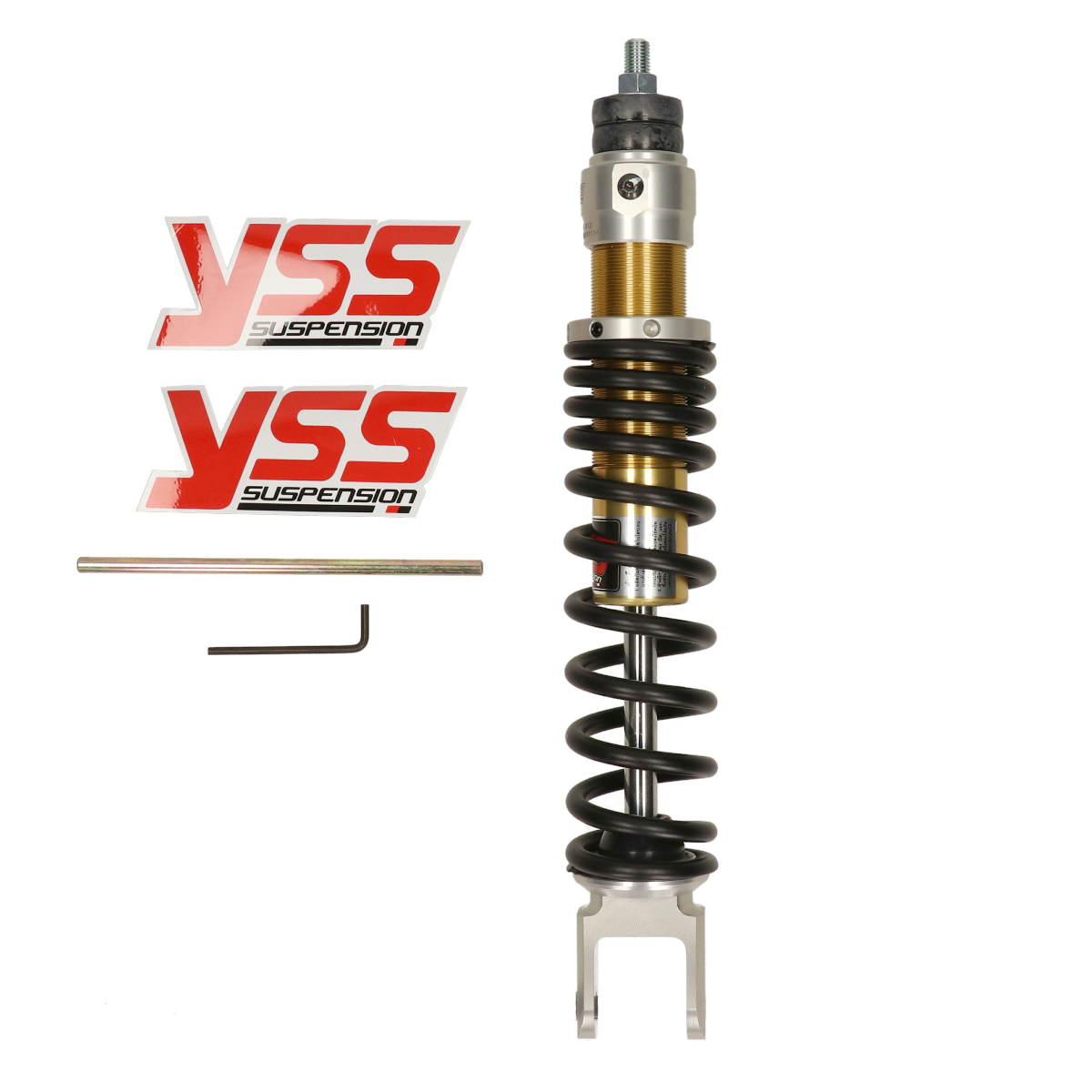 Schokbreker Yss Gasgevuld E-serie Achter 310mm Zwart/goud Gilera Runner, Zip 2t , Zip 4t, Zip2000sp