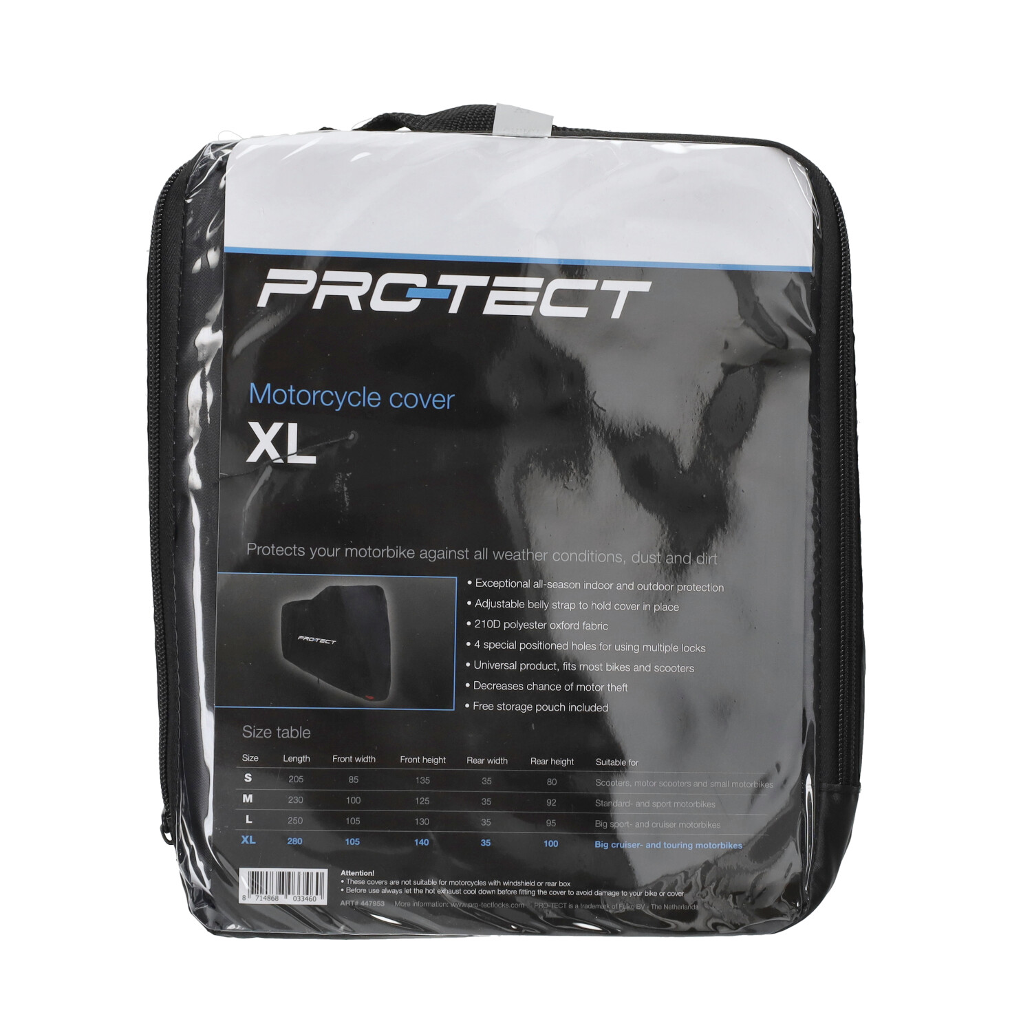 Beschermhoes Pro-tect Waterdicht Groot Xl Zwart Motor - Afbeelding 3