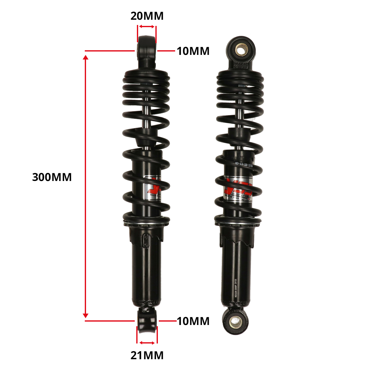 Schokbrekerset Yss Pro-x 300mm Zwart Camino, Tomos Rd220-300-01-x - Afbeelding 5