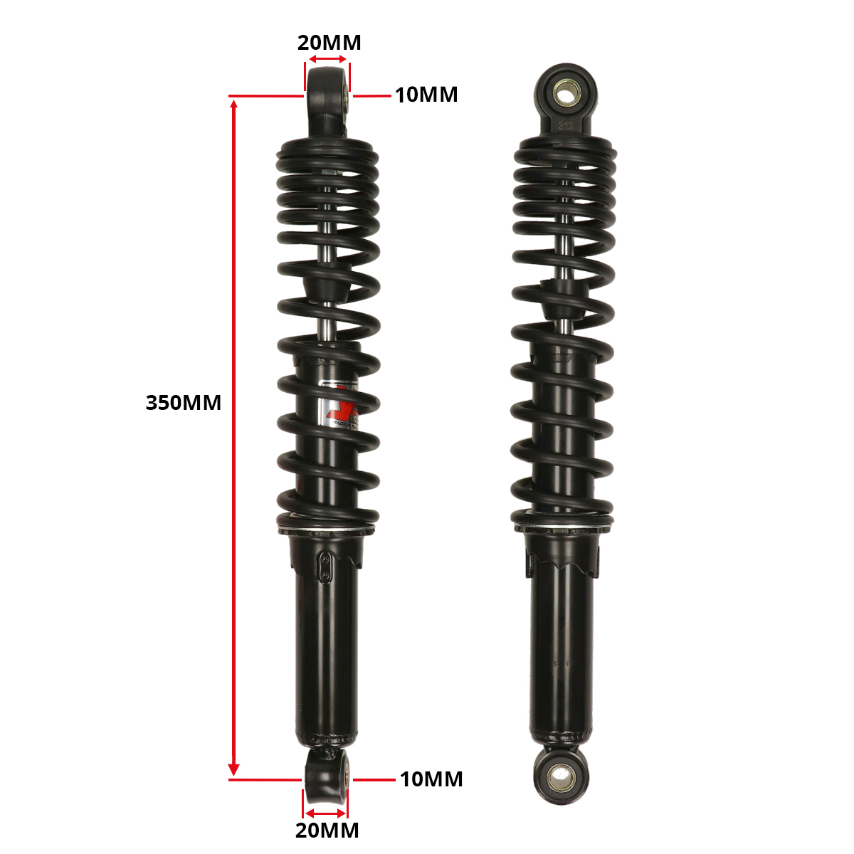 Schokbrekerset Yss Pro-x 350mm Zwart Camino, Citta, Puch Maxi, Tomos Rd220-350p-01-x=op=op - Afbeelding 5