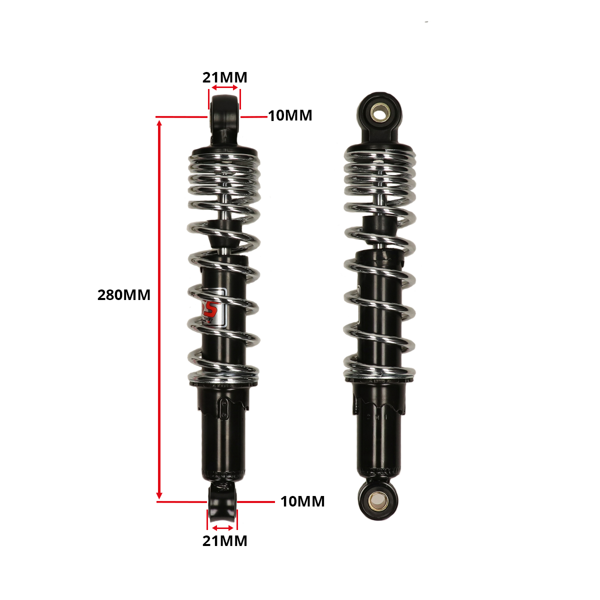 Schokbrekerset Yss Pro-x Serie Dubbel Hydraulisch 280mm Zwart/chroom Camino, Citta, Puch Maxi, Tomos - Afbeelding 5