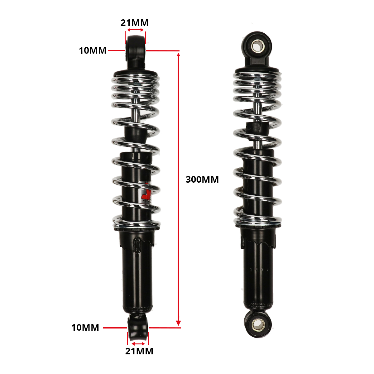 Schokbrekerset Yss Pro-x Serie 300mm Zwart/chroom Camino, Puch Maxi, Tomos - Afbeelding 5
