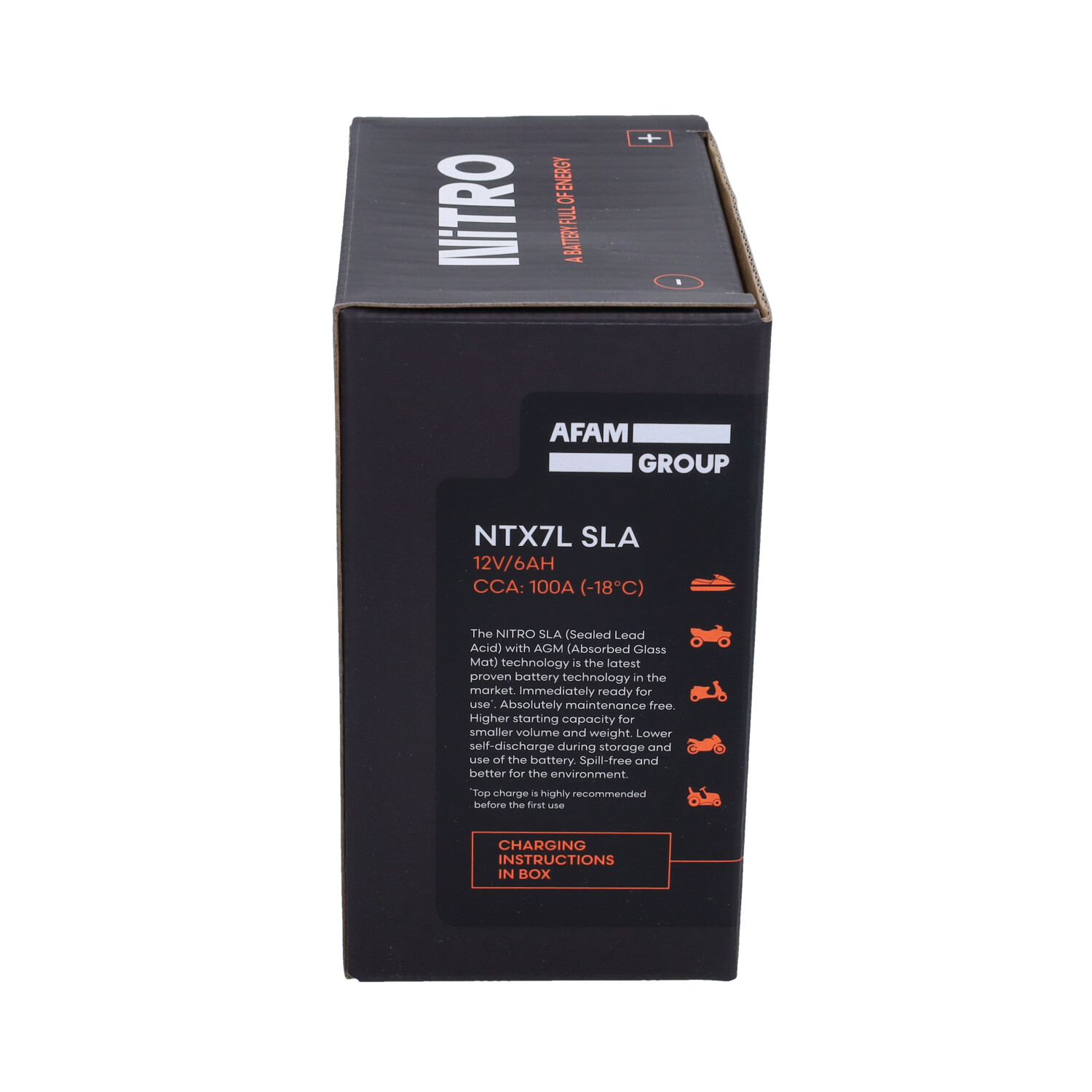 Accu Nitro Ntx7l-bs/ytx7l-bs Sla/gel Euro-4/5 Liberty Iget, Primavera, Sprint, Zip 4t - Afbeelding 3