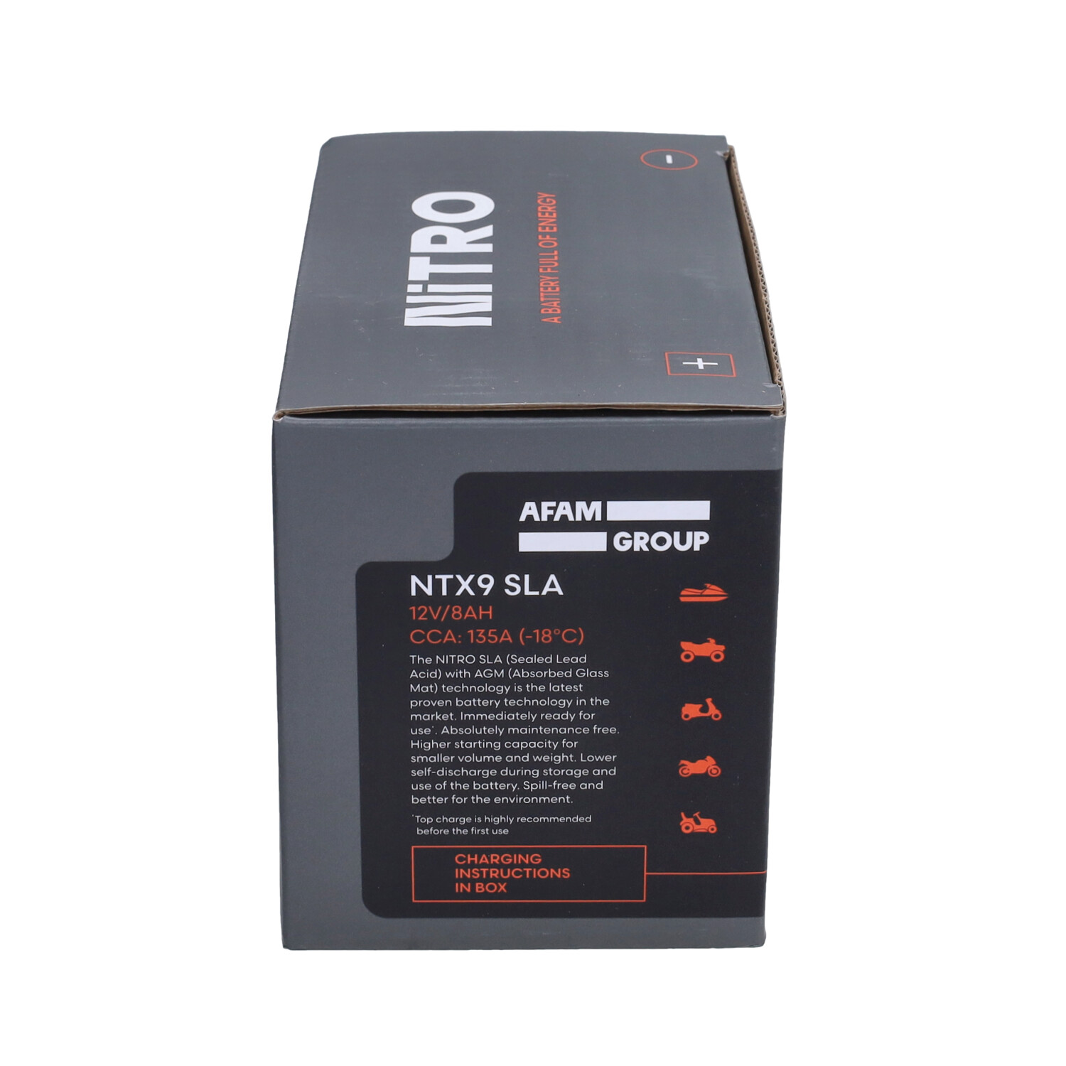 Accu Nitro Ntx9-bs/ytx9-bs Sla/gel Euro-2 Agility 16+ , Super-8, Centro 4t, Zip 4t - Afbeelding 3