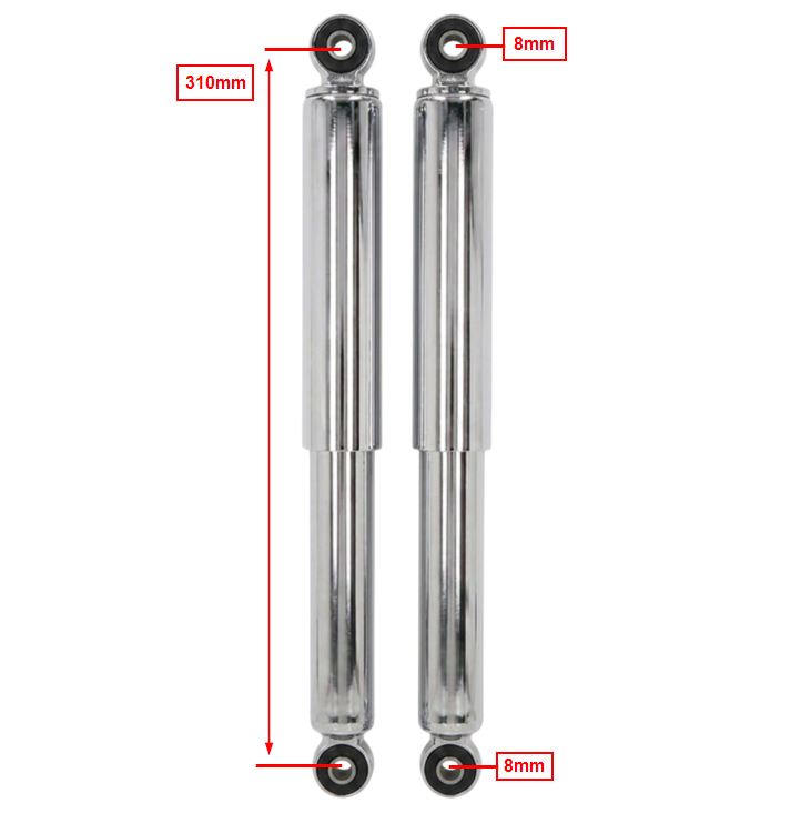 Schokbrekerset Hercules Prima 310mm Chroom Sachs - Afbeelding 2