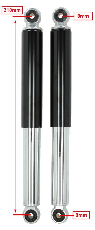 Schokbrekerset Hercules Prima 310mm Chroom Mat/zwart Sachs - Afbeelding 2