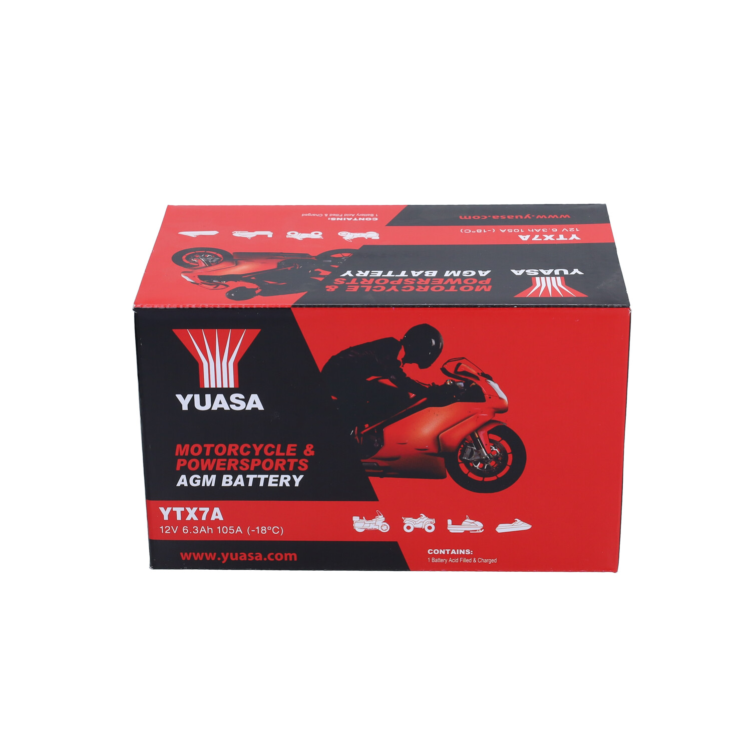 Accu Yuasa Ytx7a-bs Sla/gel Peugeot-4t, Sco Kymco 4t, Sco Sym 4t, Sco China 4t - Afbeelding 3