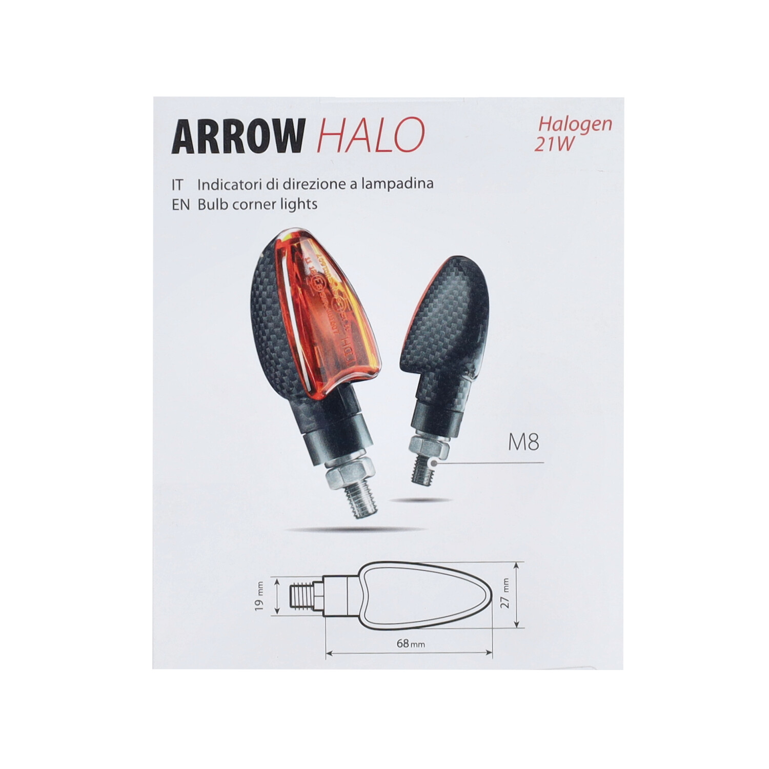 Knipperlicht Lampa E-keur 12v Arrow Halo Carbon 90093 - Afbeelding 2