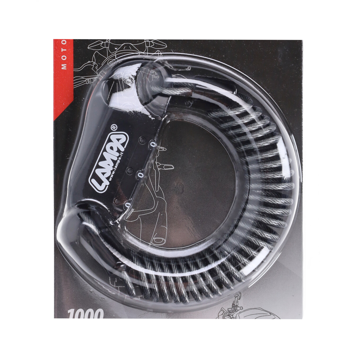 Cijferslot Lampa + kabel universeel helmslot 150cm zwart 90595 - Afbeelding 2